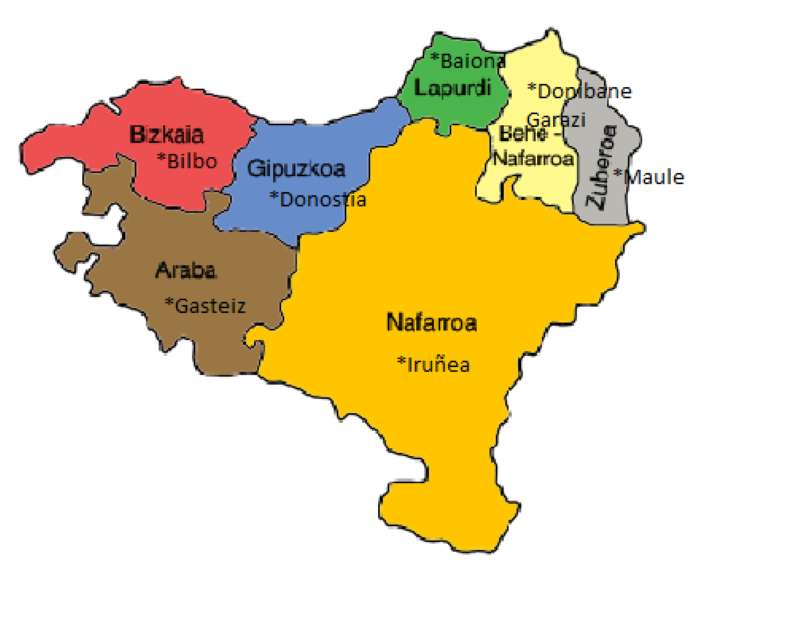 Mapa Kraju Basków puzzle online