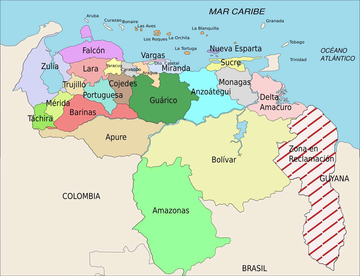 Mapa Wenezueli puzzle online
