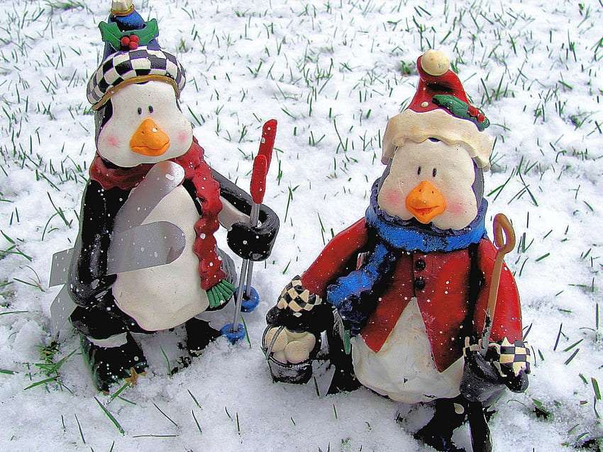 Śnieżne pingwinki, super pomysł:) puzzle online