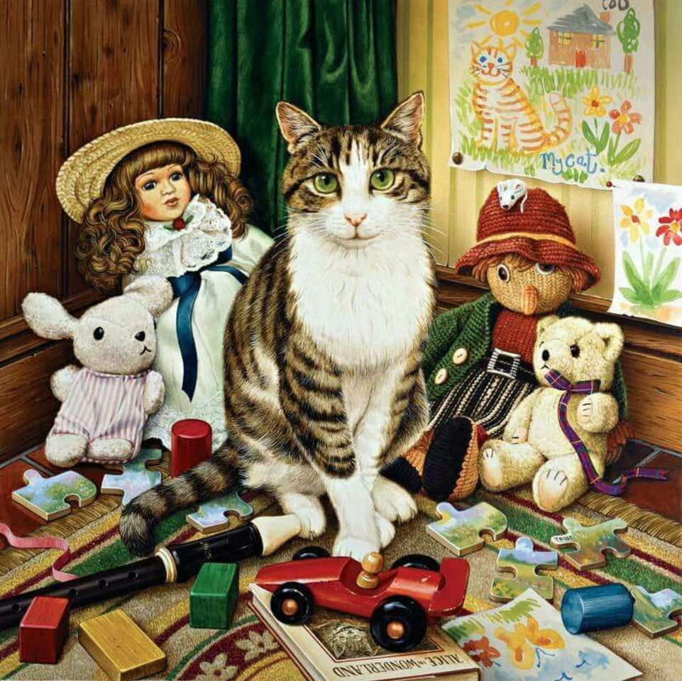 kot w pokoju zabawek puzzle online