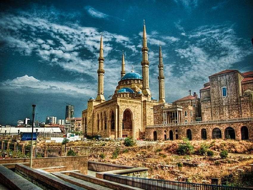 Bejrut w Libanie-Meczet Mohammada Al-Amina puzzle online