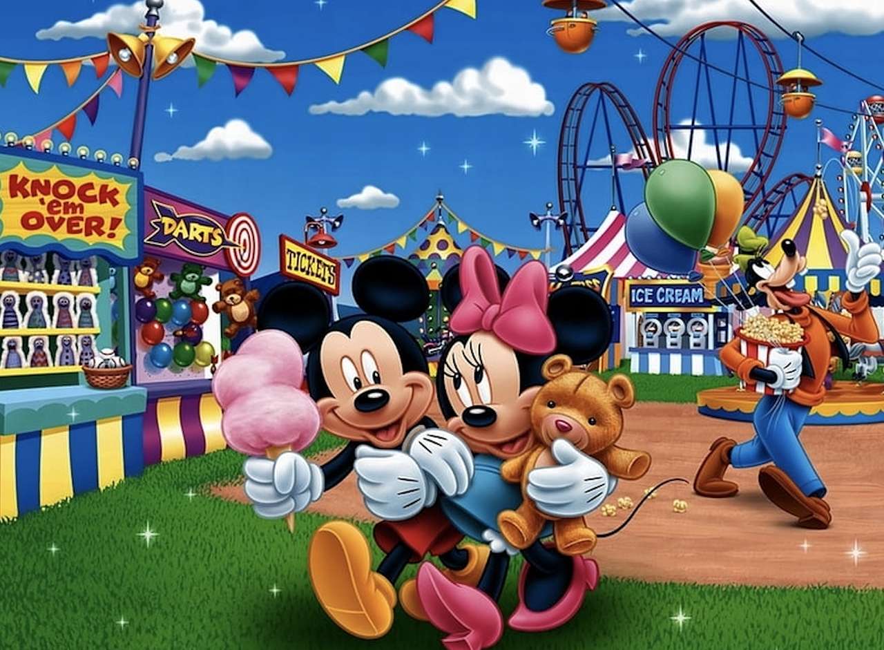 Szalona imprezka rozbawionych Muszki Miki i Minni, puzzle online