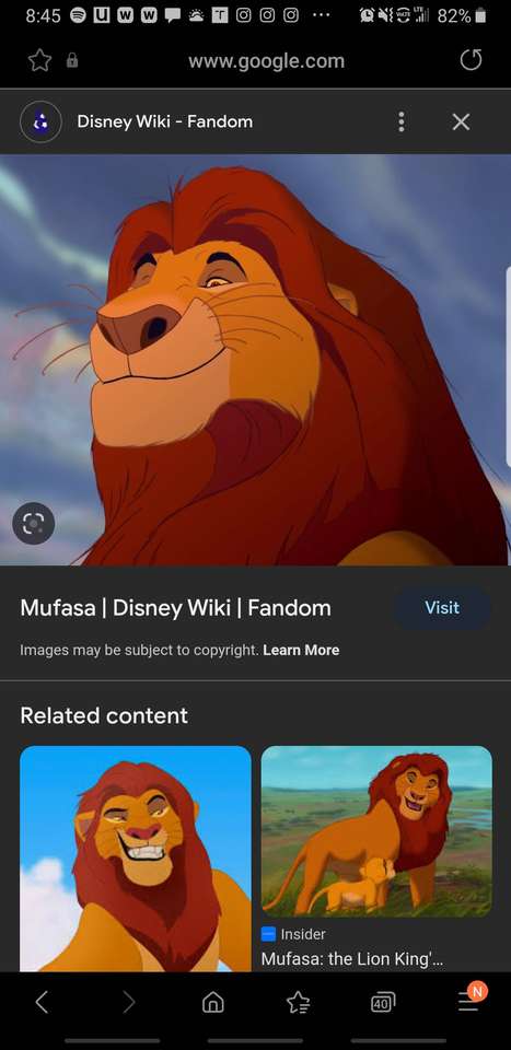 Mufasa z Króla Lwa puzzle online