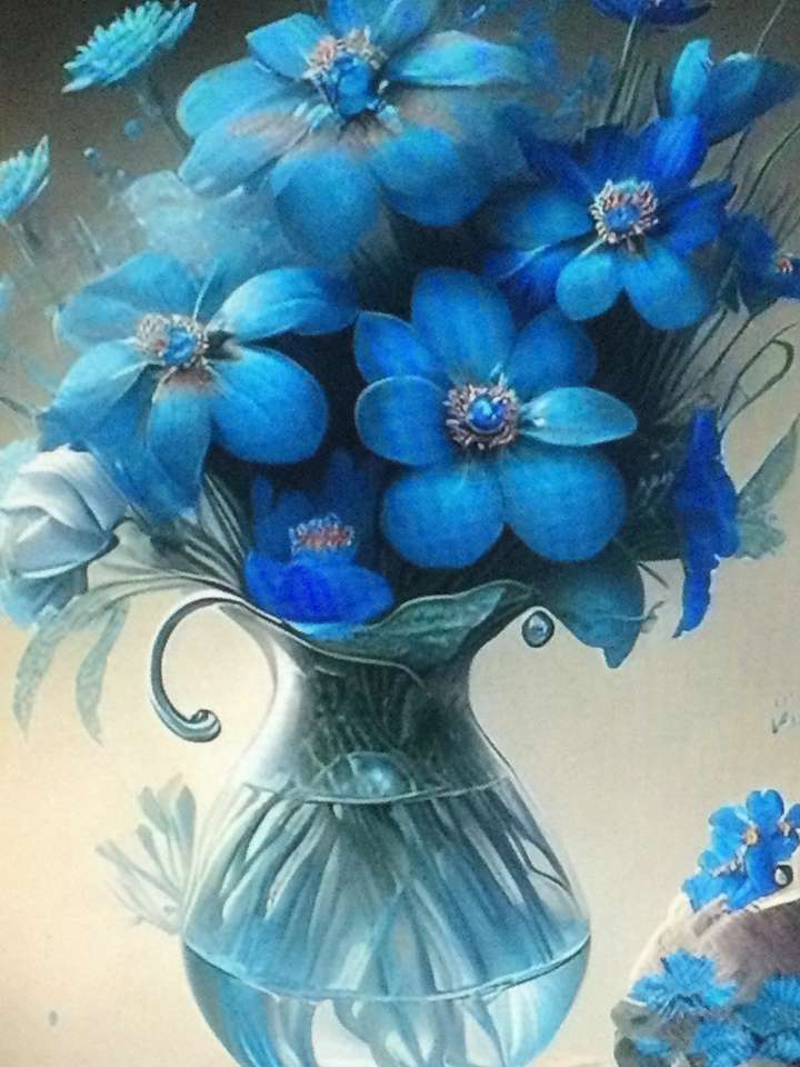 niebieskie kwiaty puzzle online