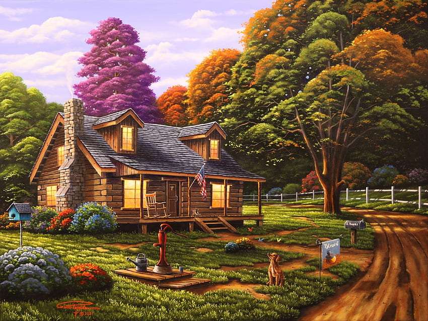 Piękny domek przy wiejskiej ''szosie'' puzzle online