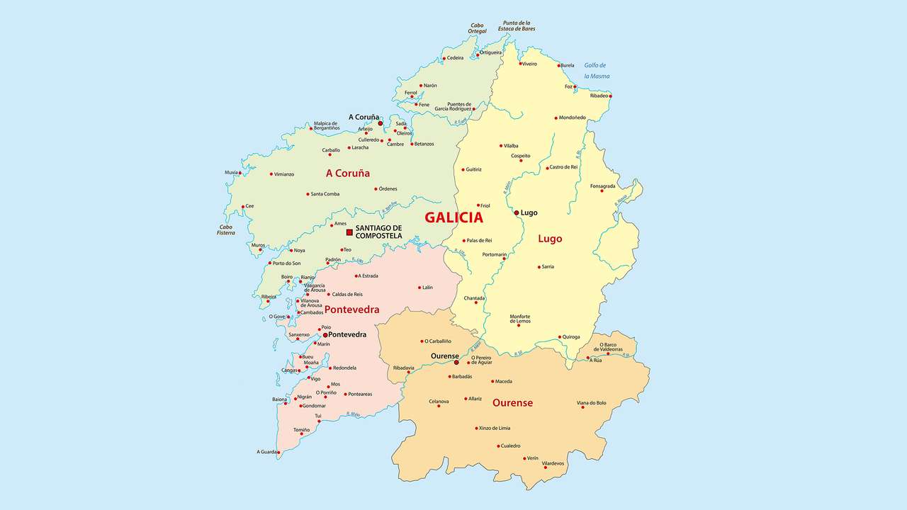 Mapa Galicji puzzle online