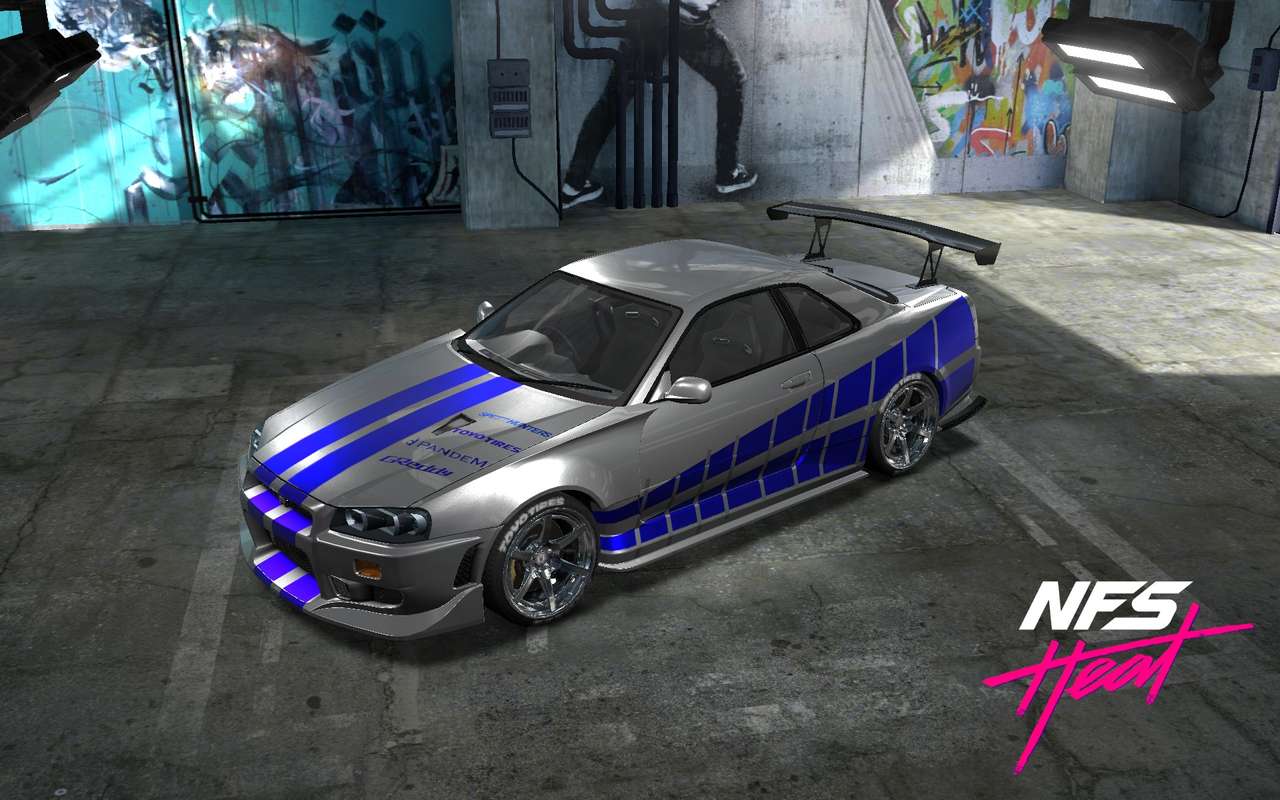 Need for speed heat Nissan Skyline R34 puzzle online