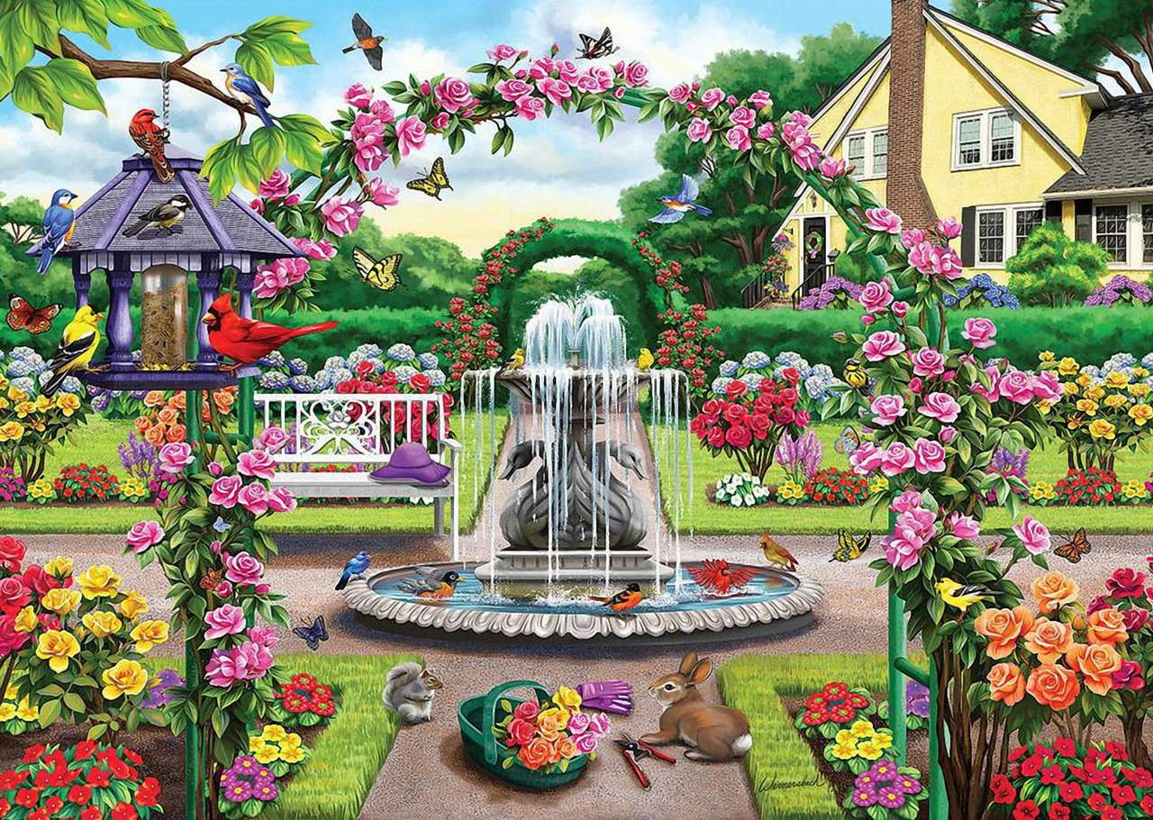Zapraszamy do różanego ogrodu puzzle online