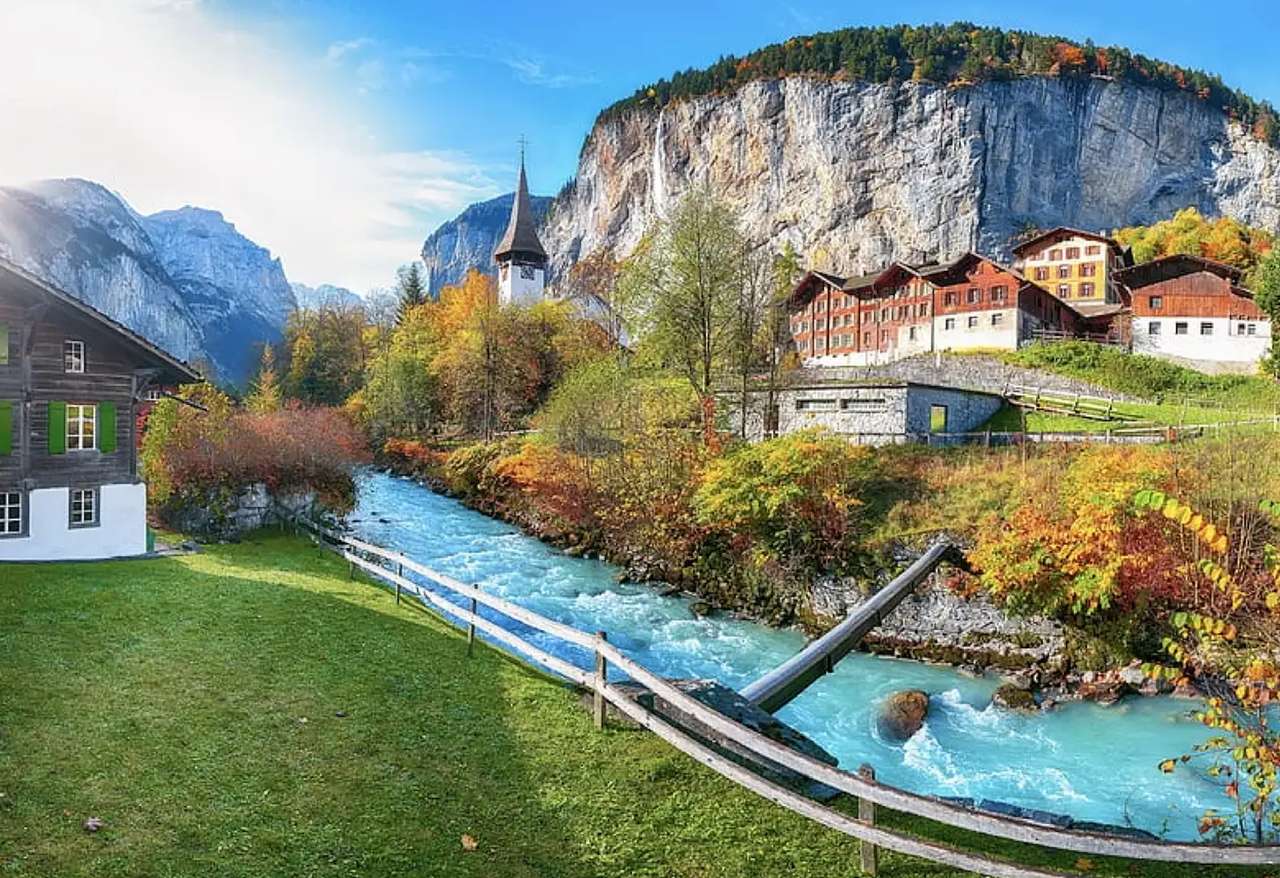 Szwajcaria- Zachwycający widok małego miasta puzzle online