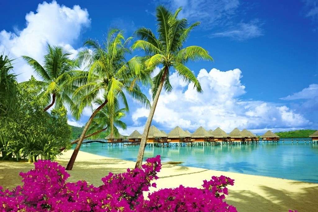 Hotele na wodzie w Tropikach puzzle online