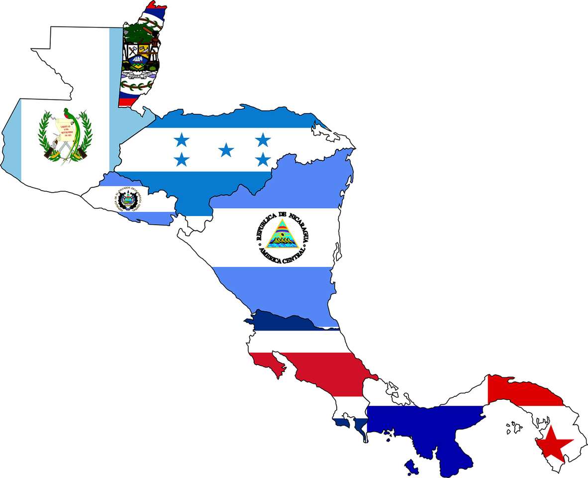 Mapa Ameryki Środkowej puzzle online
