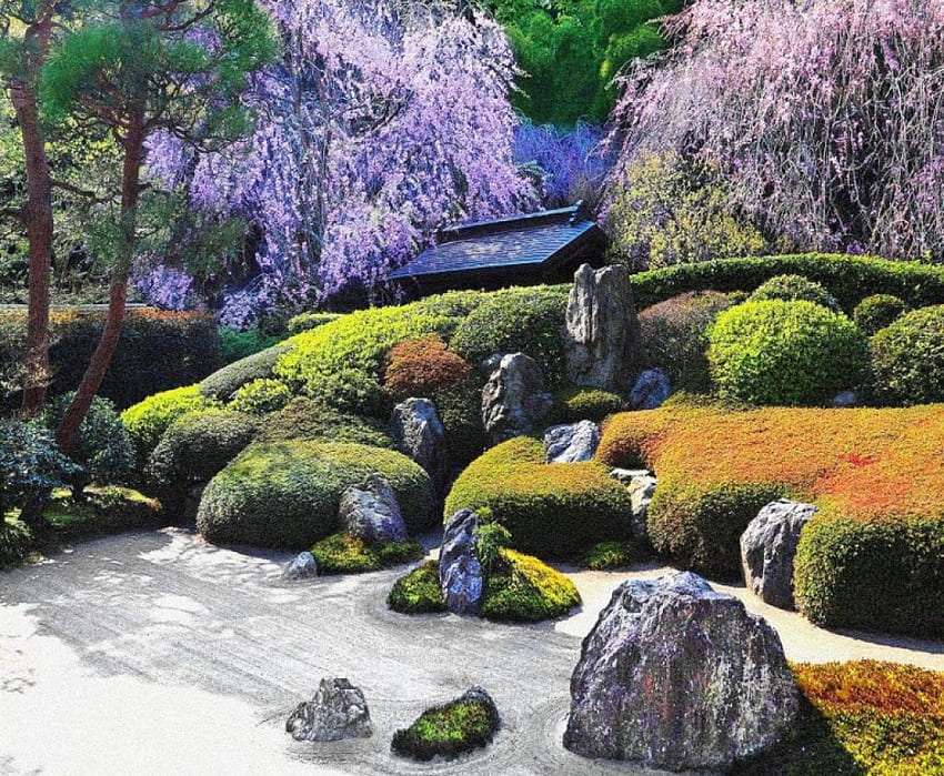 Japoński zen-ogród w ich stylu puzzle online