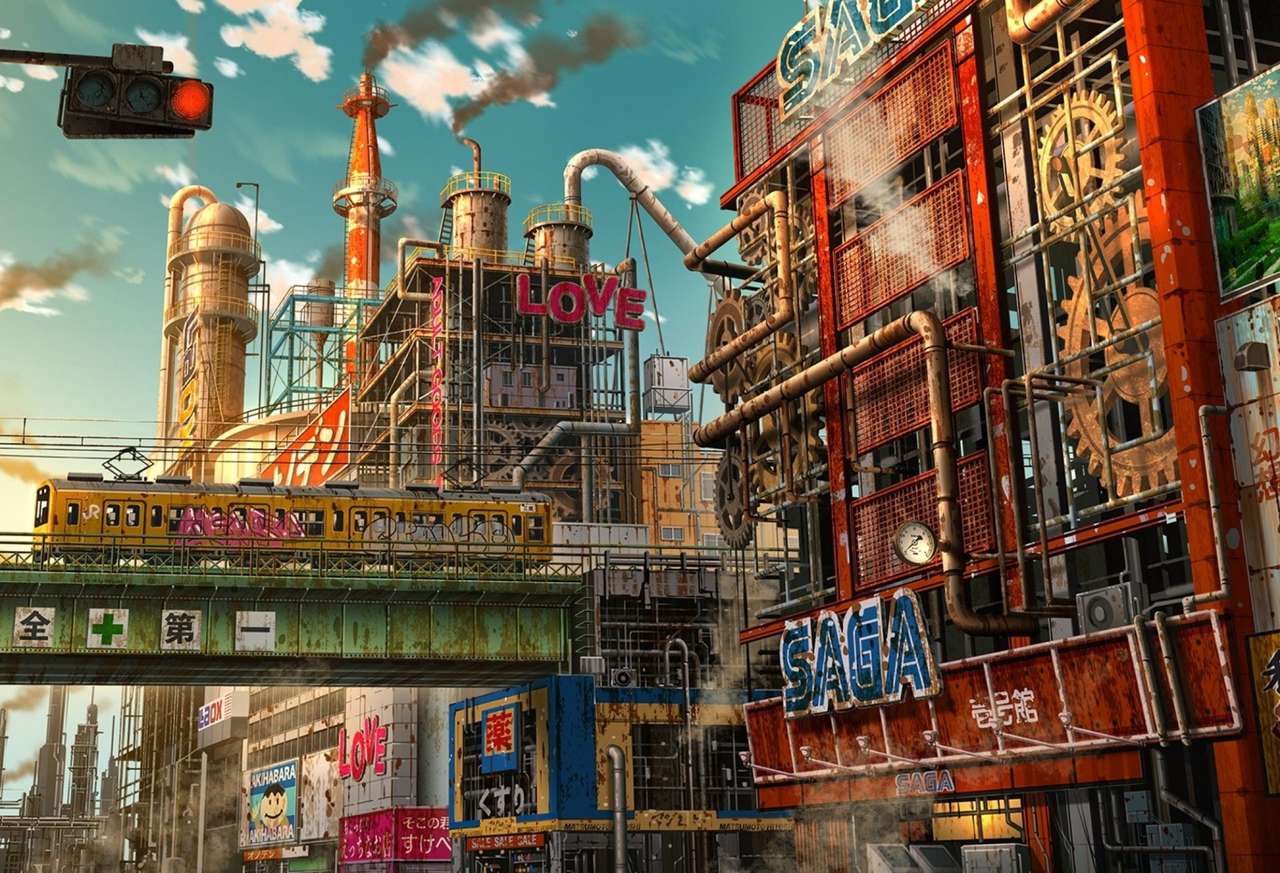 Japonia- animacja city Tokio puzzle online