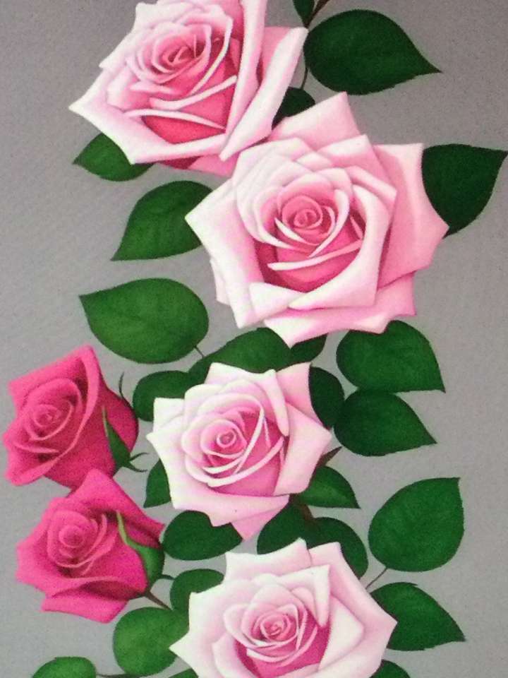 Sześć pięknych róż puzzle online