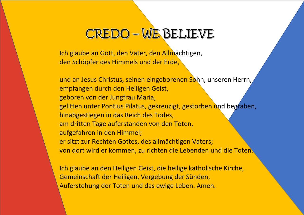 Credo - Wierzymy puzzle online