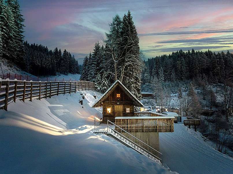Baśniowy zimowy krajobraz puzzle online