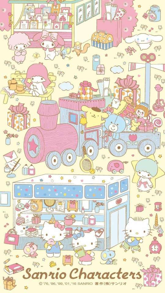 Pastelowy hello kitty puzzle online