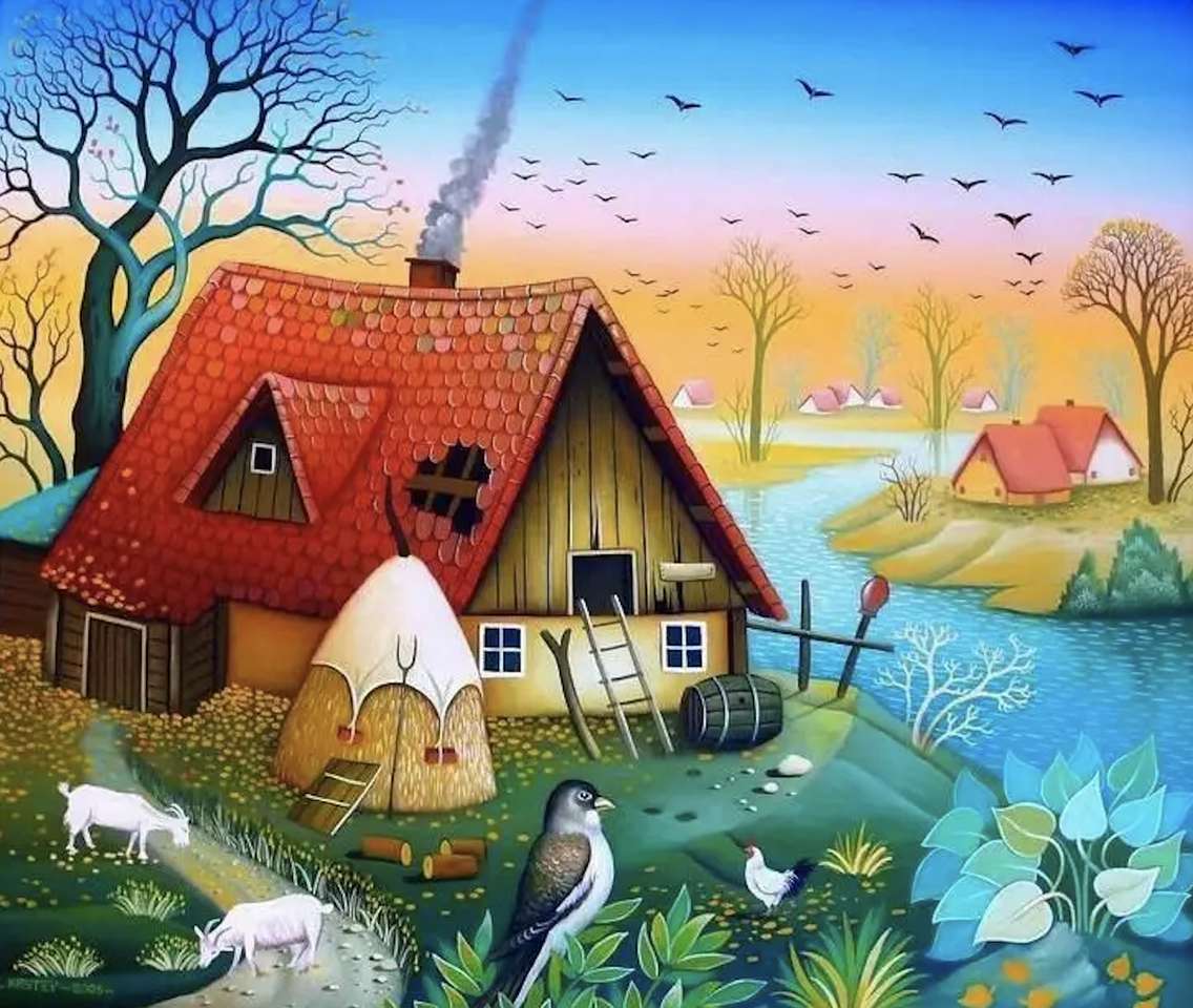 Domki na mini wyspach jeziora puzzle online