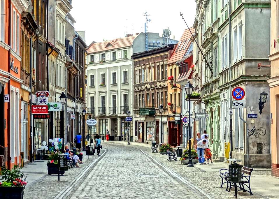 Polskie miasta - ulica Długa w Bydgoszczy puzzle online