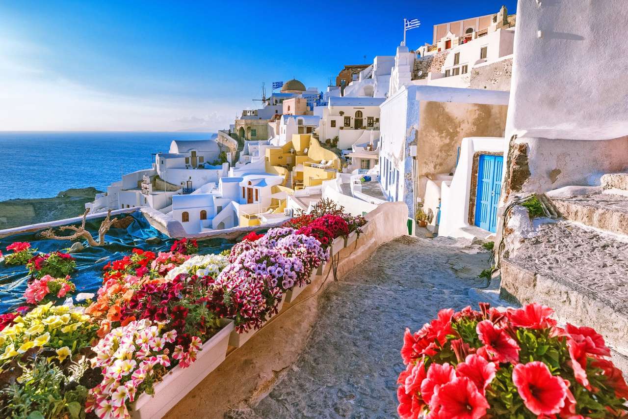 Grecja-Bajeczna wieś Santorini puzzle online
