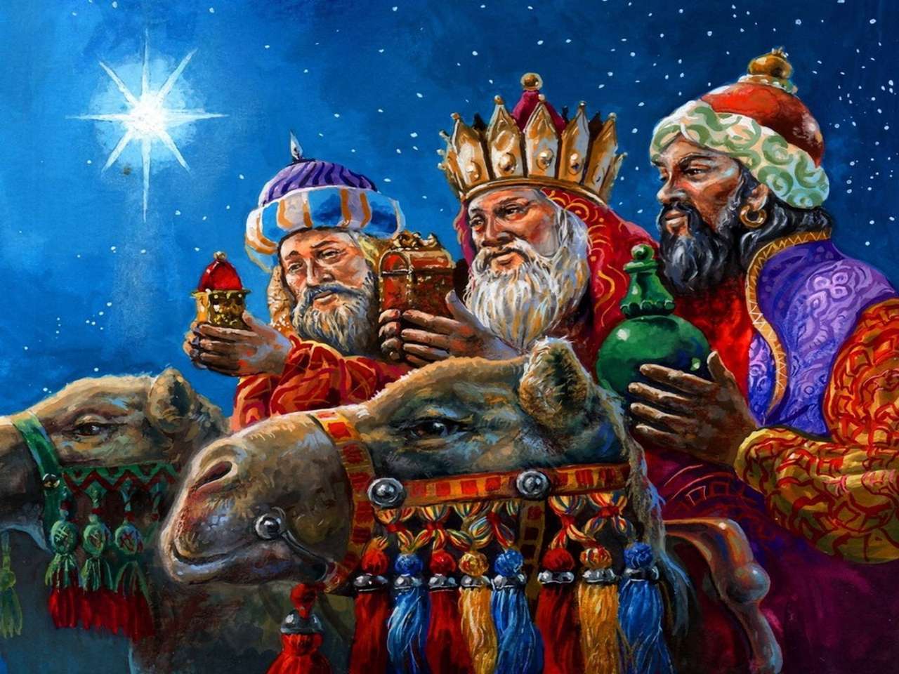 Święci królowie na wielbłądach puzzle online