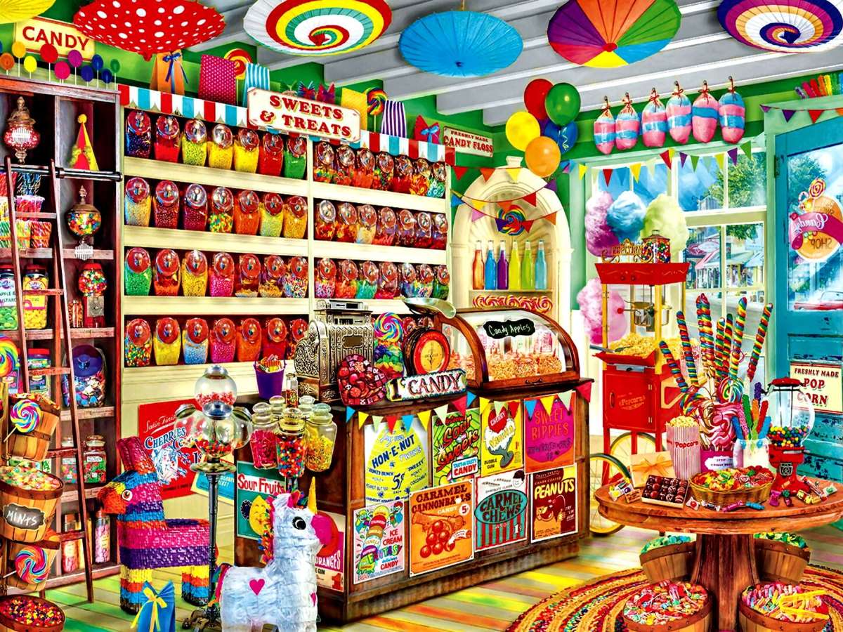 Ulubiony sklep dzieci -Corner Candy puzzle online