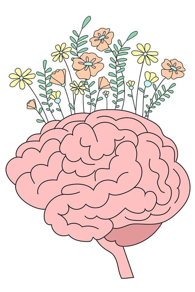 mózg z kwiatami puzzle online