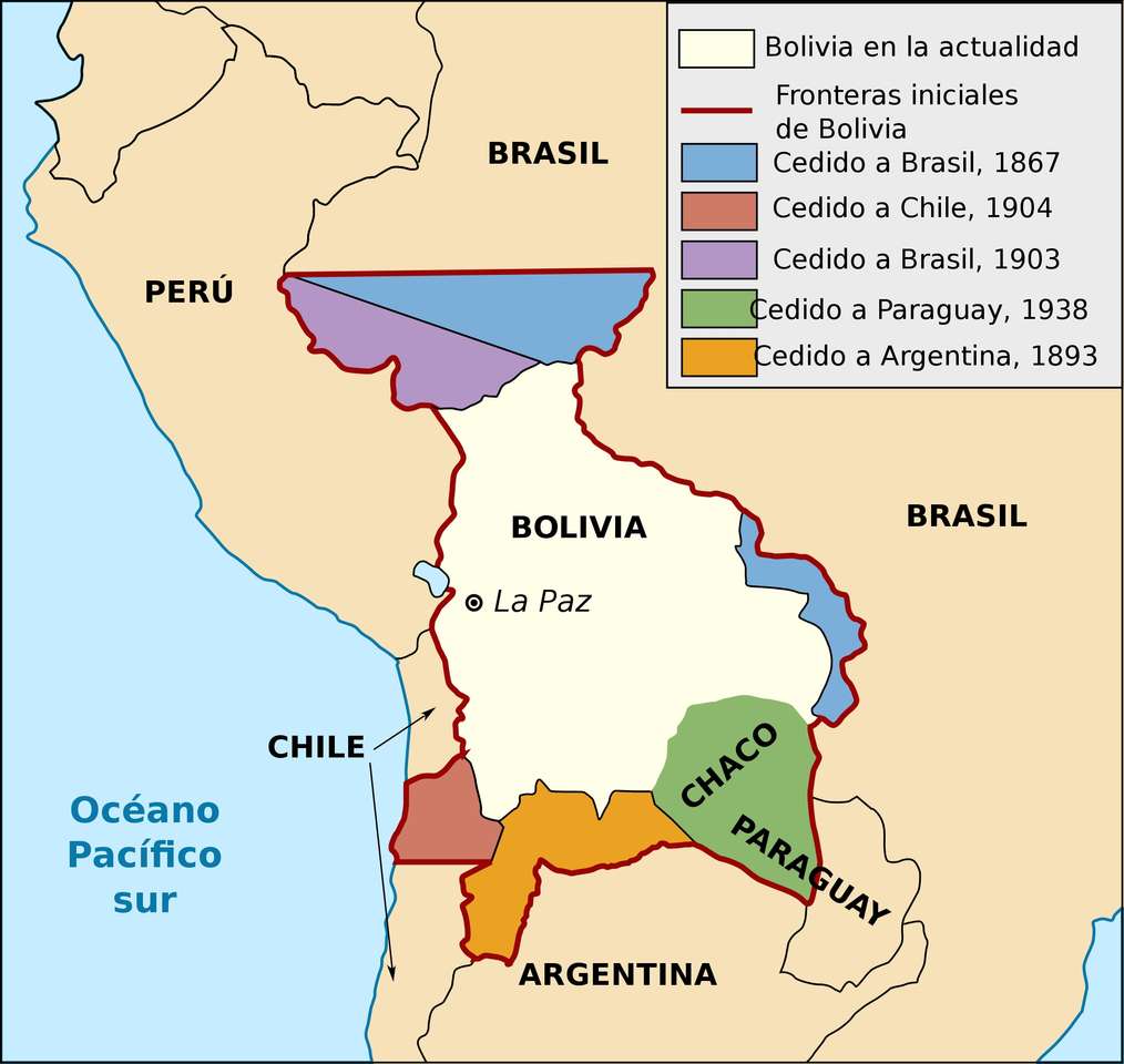 Boliwijskie straty terytorialne puzzle online
