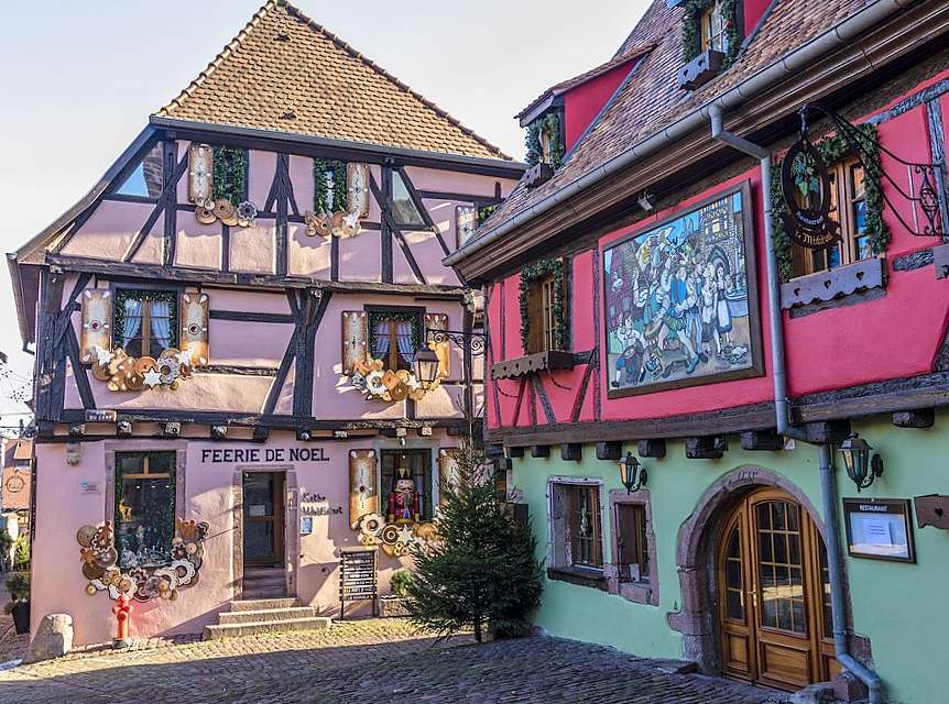 Piękne domy w Riquewihr (Alzacja, Francja) puzzle online