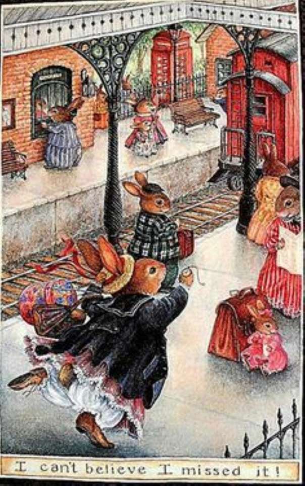 pani królik biegnie za swoim pociągiem puzzle online