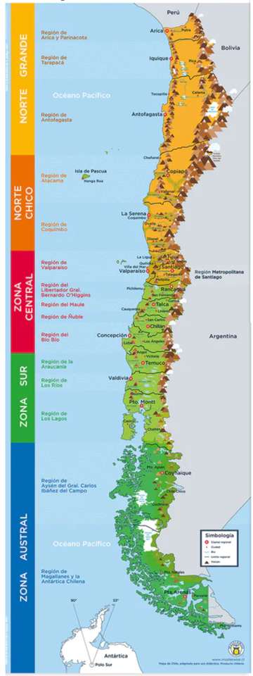 mapa Chile do złożenia puzzle online