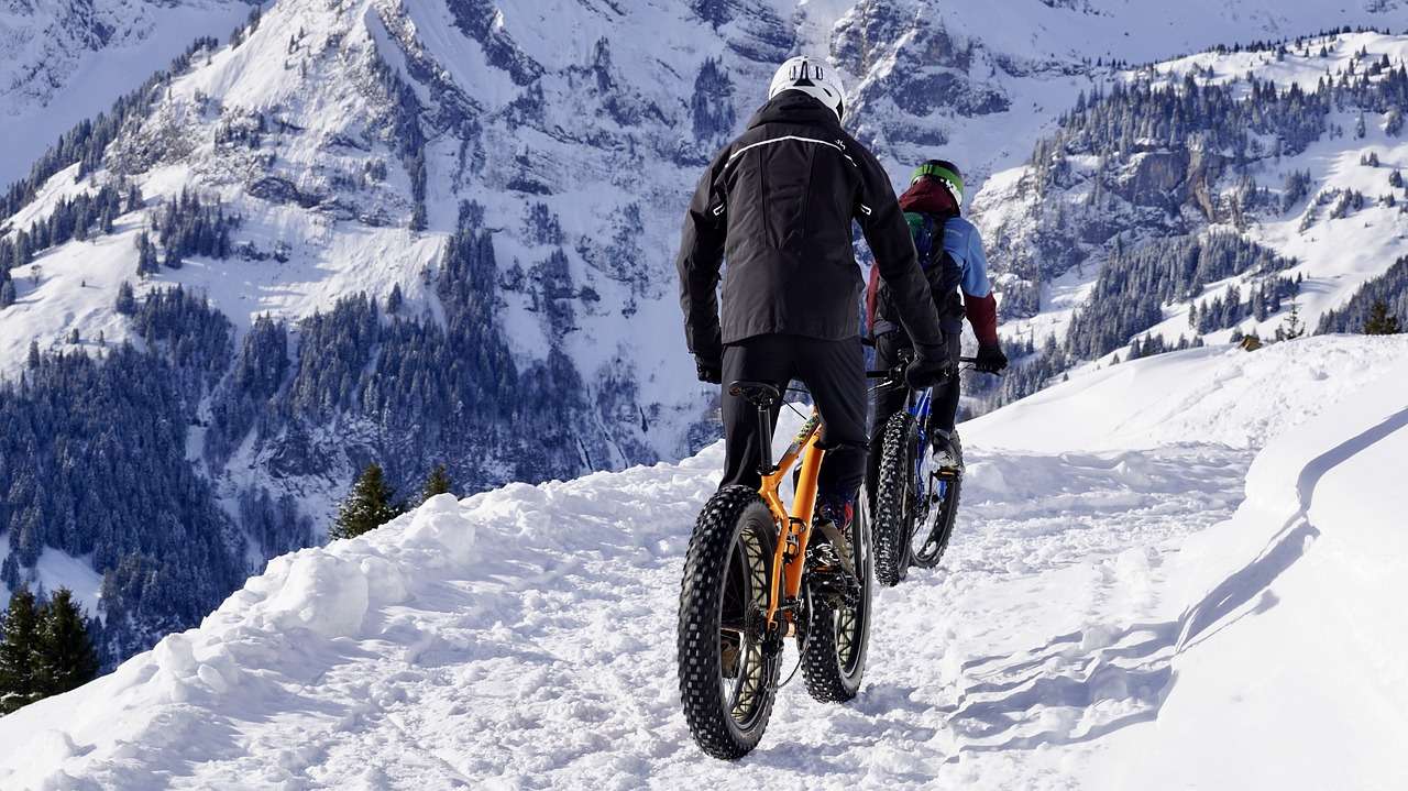 Zimowe rowery górskie puzzle online