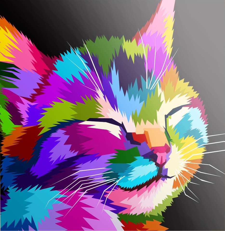 Kolorowy kot puzzle online