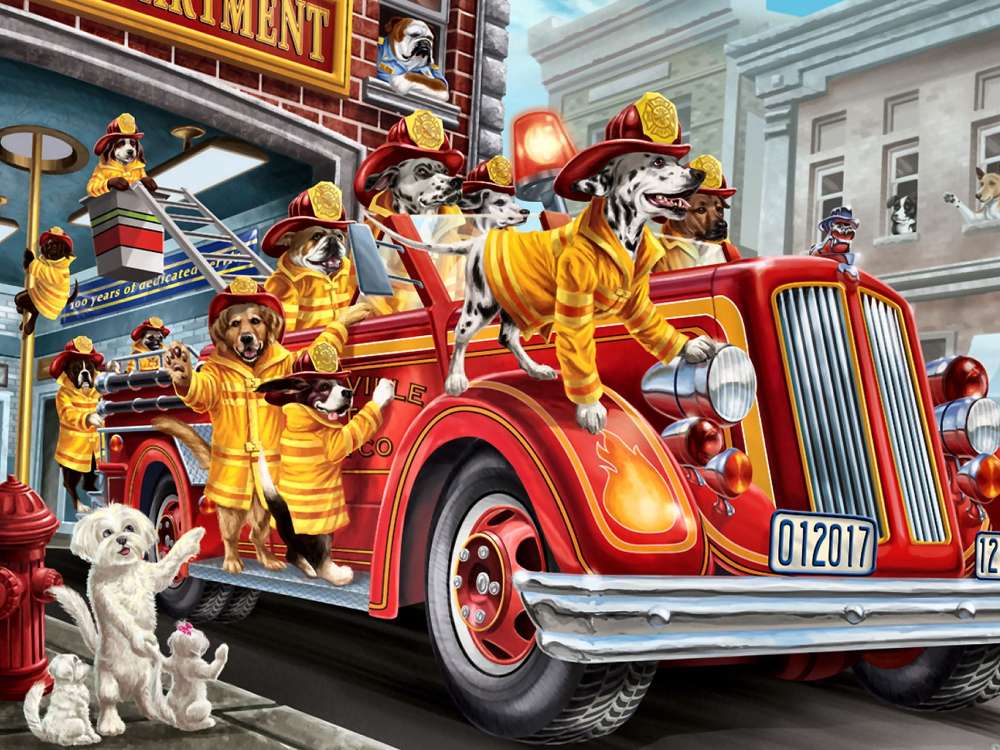 Psim miasteczku psia załoga strażaków:) puzzle online