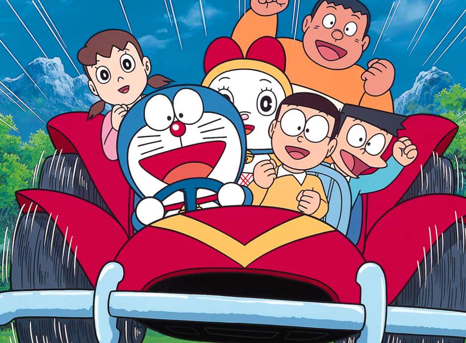 Doraemon i przyjaciele podróżują puzzle online