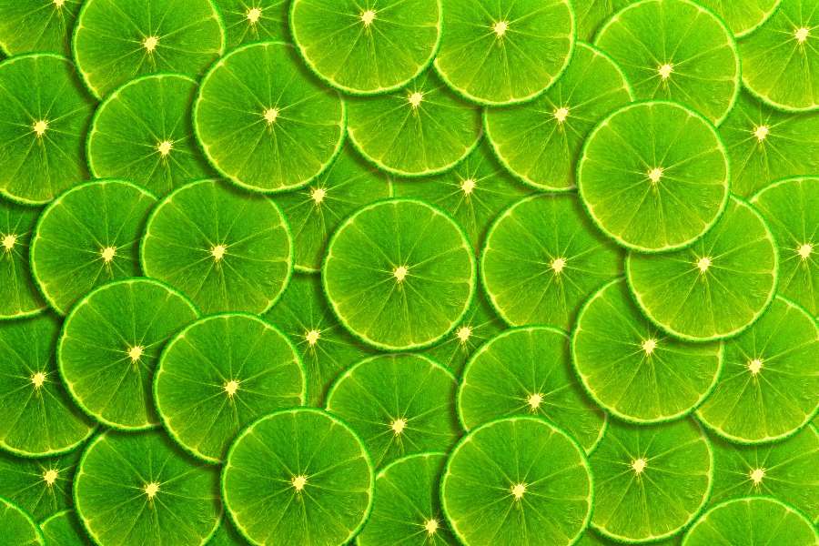 Tekstura zielonej cytryny-plasterki limonki puzzle online