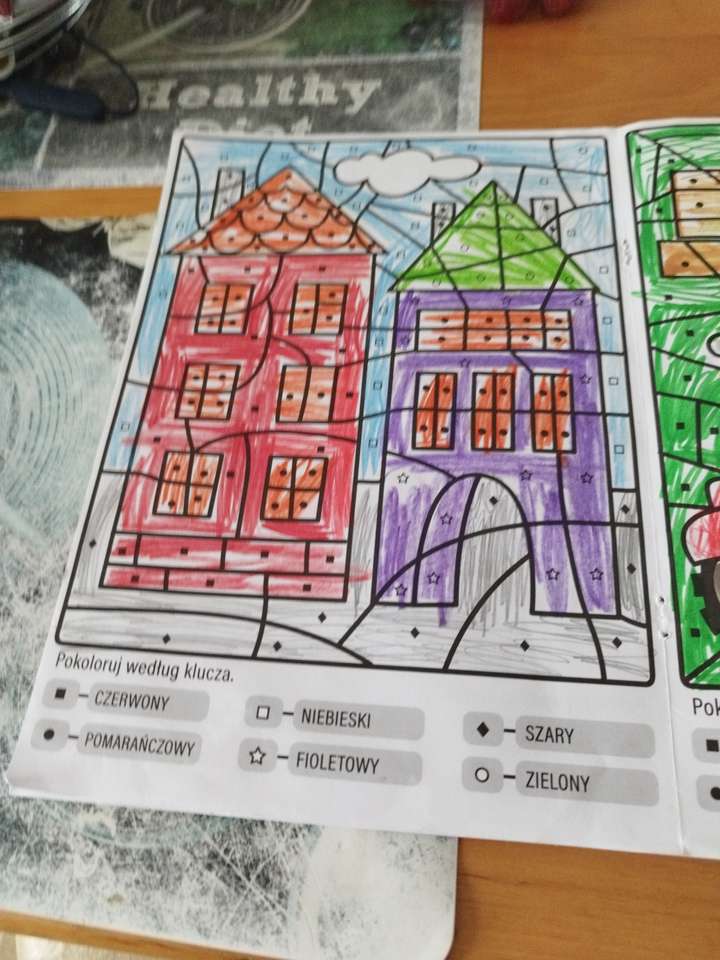 2 kolorowe domki puzzle online