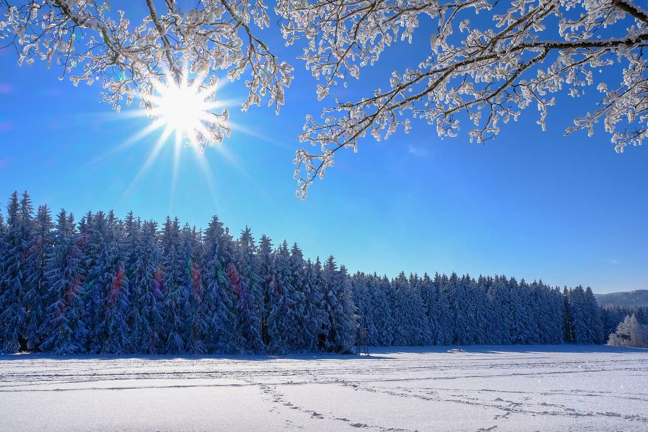 Zimowy Śnieżny Krajobraz puzzle online