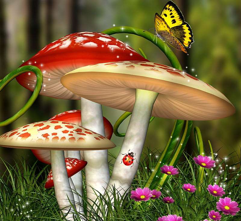 Muchomorki rosną w lesie, piękną szatę mają:) puzzle online
