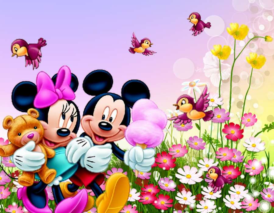 Letnia zabawa Mickey i Minnie puzzle online