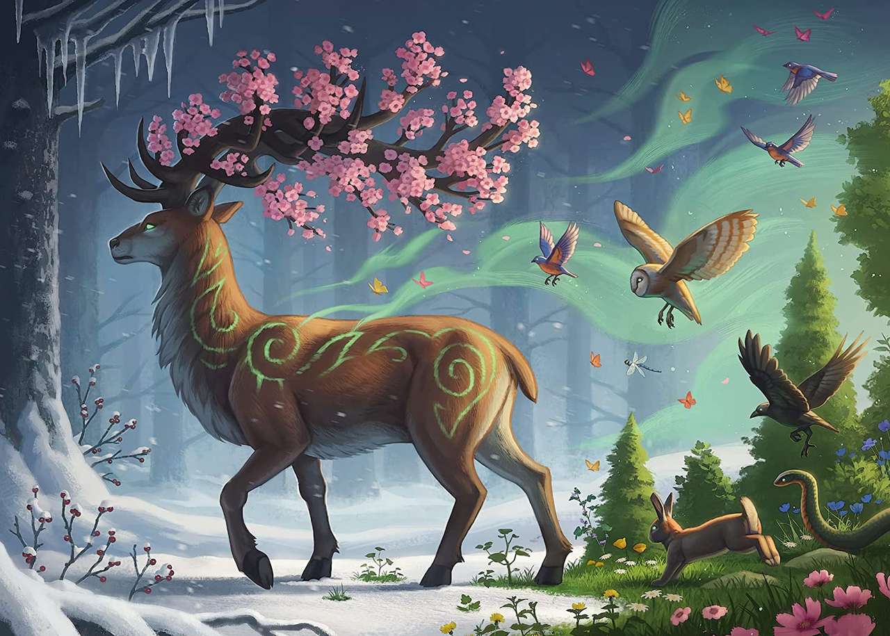jeleń zwiastun wiosny puzzle online