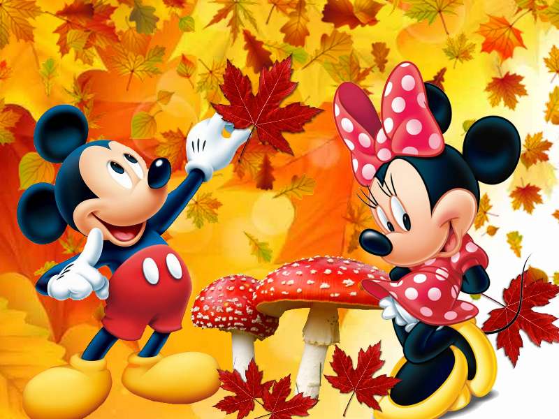 Jesienny Disney Minni i Miki puzzle online