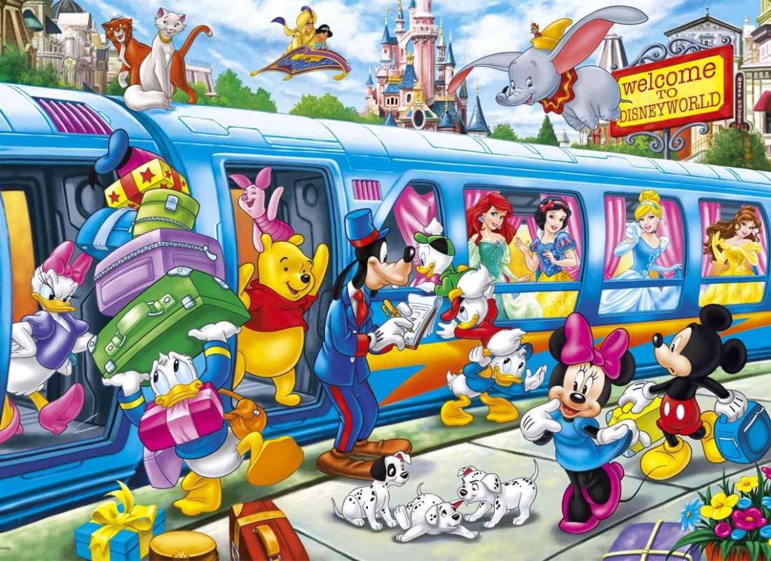 Nadjechał pociąg do Disney City, się dzieje:) puzzle online