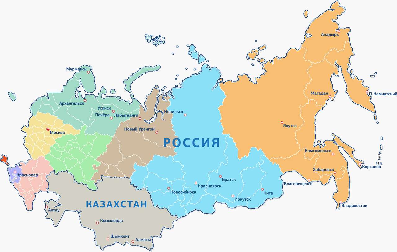 mapa Rosji puzzle online