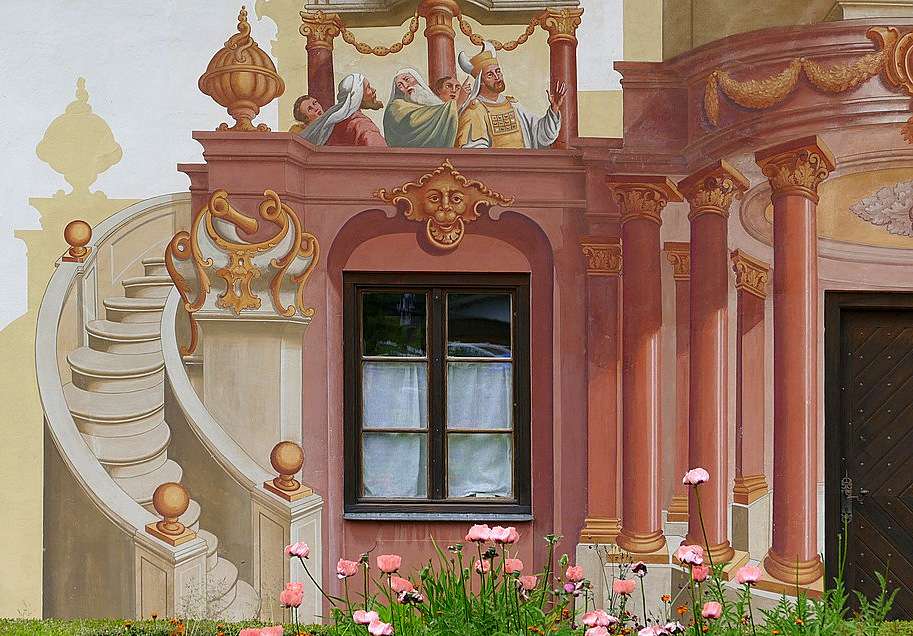 XVIII-wieczne 3D - dekoracja okna w Oberammergau puzzle online