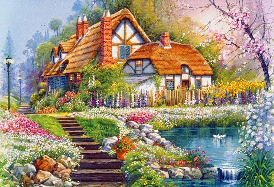 Piękny domek, idealny na wakacje puzzle online