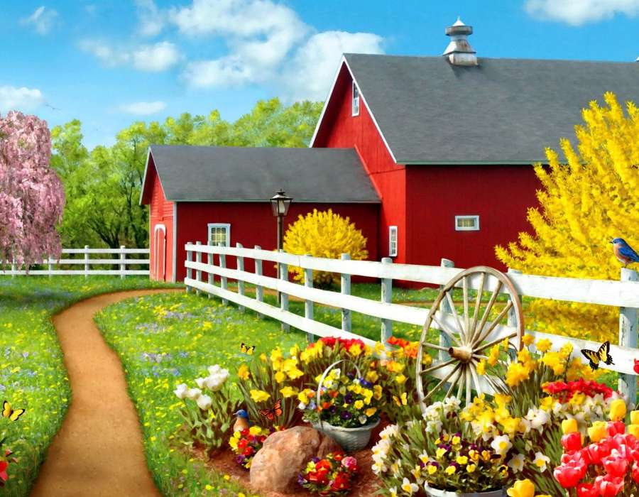 Piękno wsi wiosenno--letnią porą puzzle online