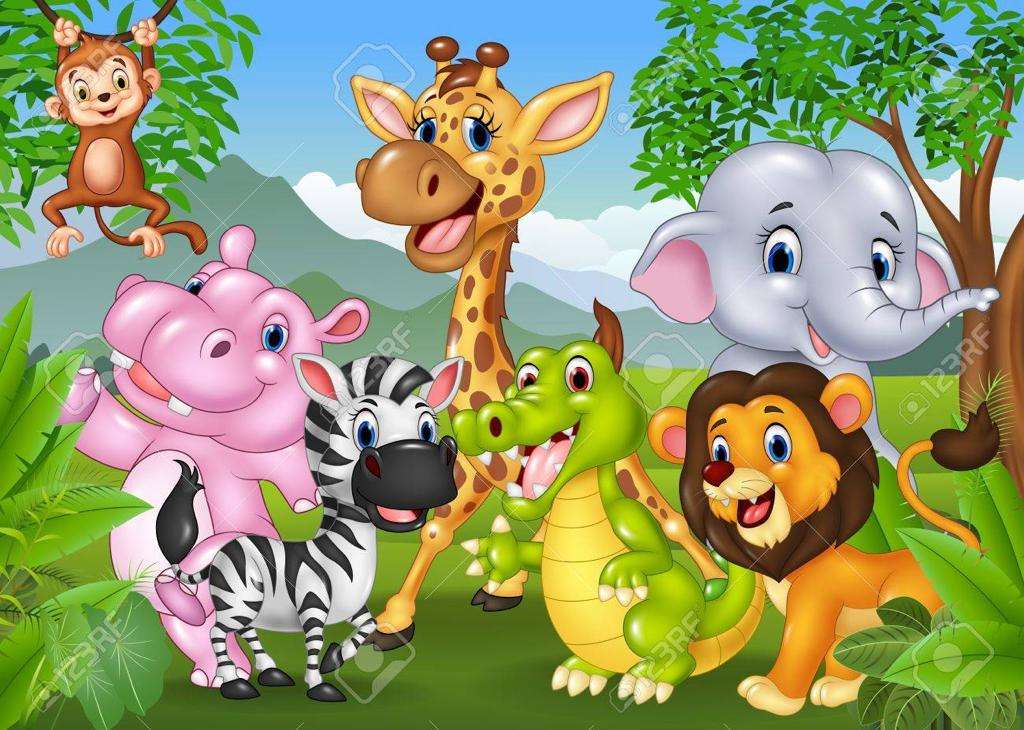 Zwierzęta z dżungli puzzle online