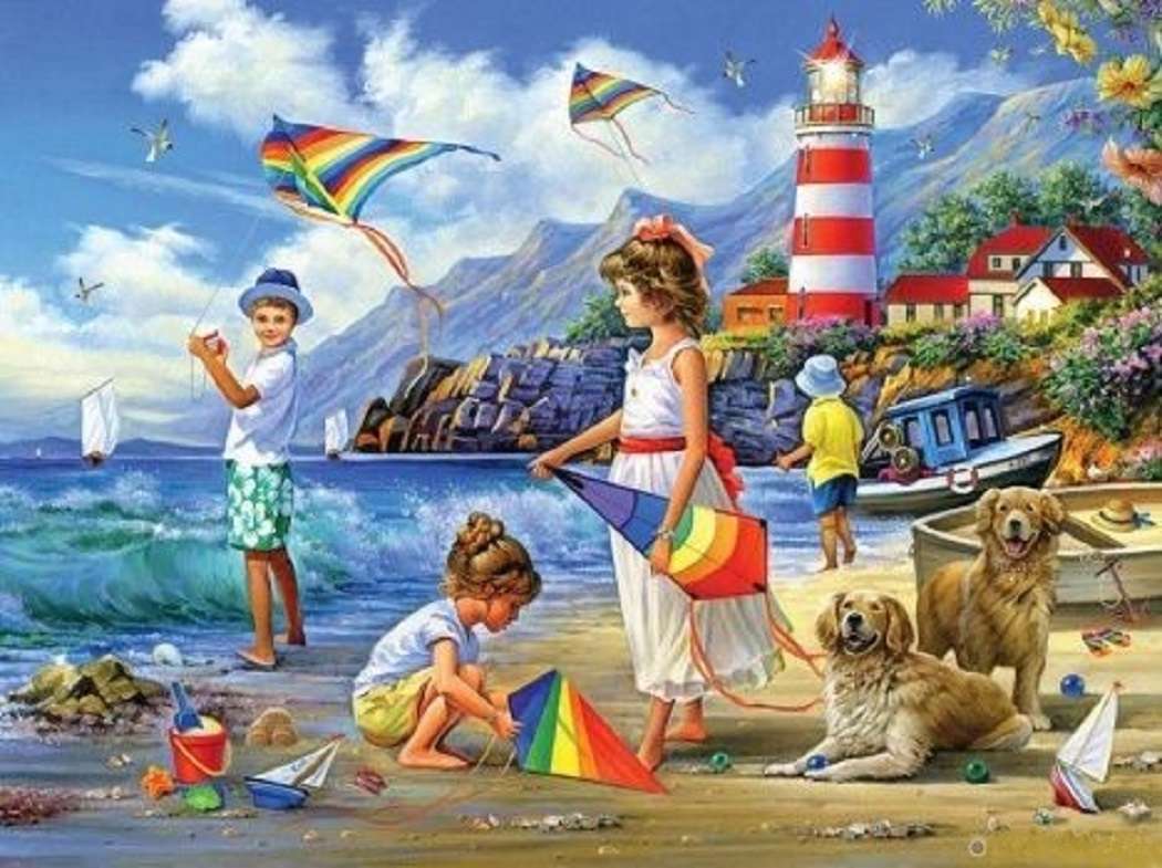 Dzień na plaży dla najmłodszych puzzle online