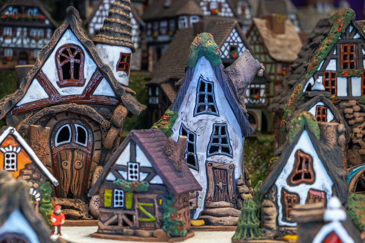 Świąteczne domki puzzle online